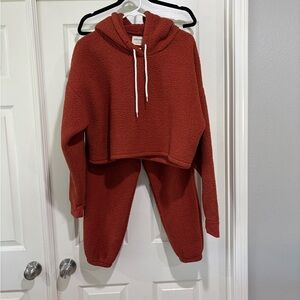 Gilly Hicks Warm Rust Sherpa Hoodie Set